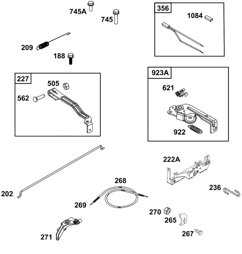 Controls Group Diagram and Parts List for 8P502-0089-H5  Briggs and Stratton Engine